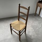 Rustic oak straw chair