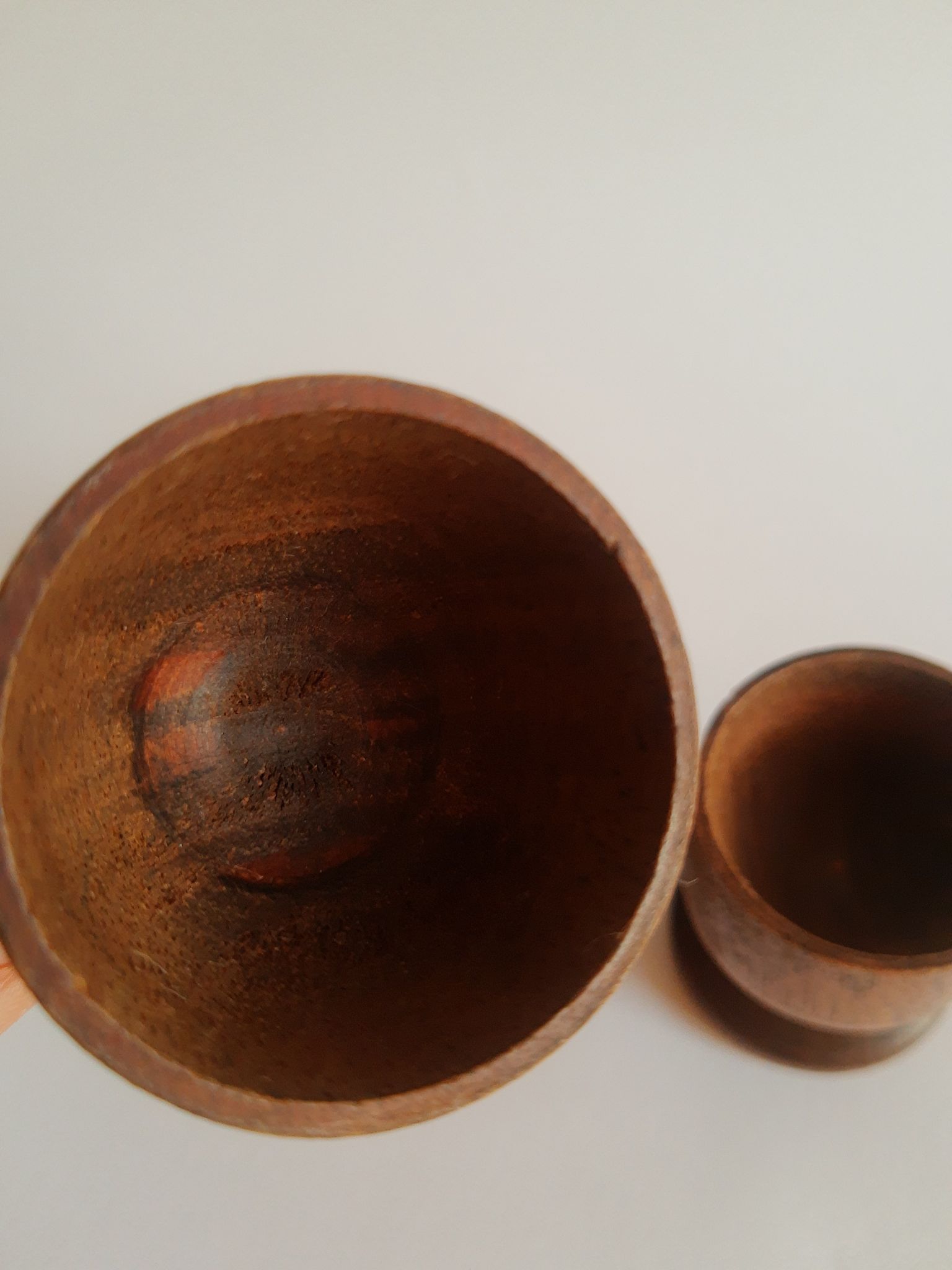 Set de 3 coquetiers en bois vintage