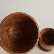 Set de 3 coquetiers en bois vintage