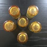Lot 6 amber glasses biot style