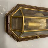 Wooden Brass Sconces Set of 2