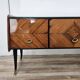 Commode en acajou avec miroir du milieu du siècle des années 1950