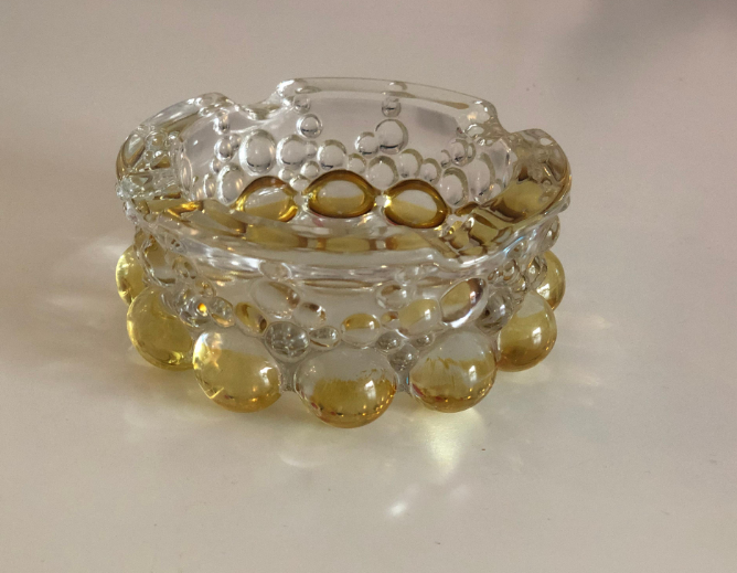 Cendrier en verre art italien du XXème