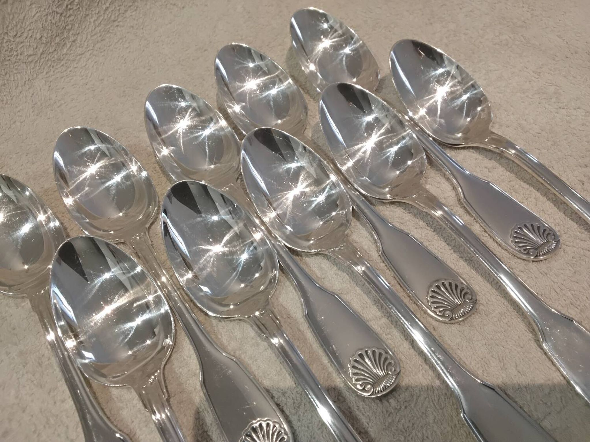 10 cuillères à soupe métal argenté orfèvre Christofle vendome 20,6cm