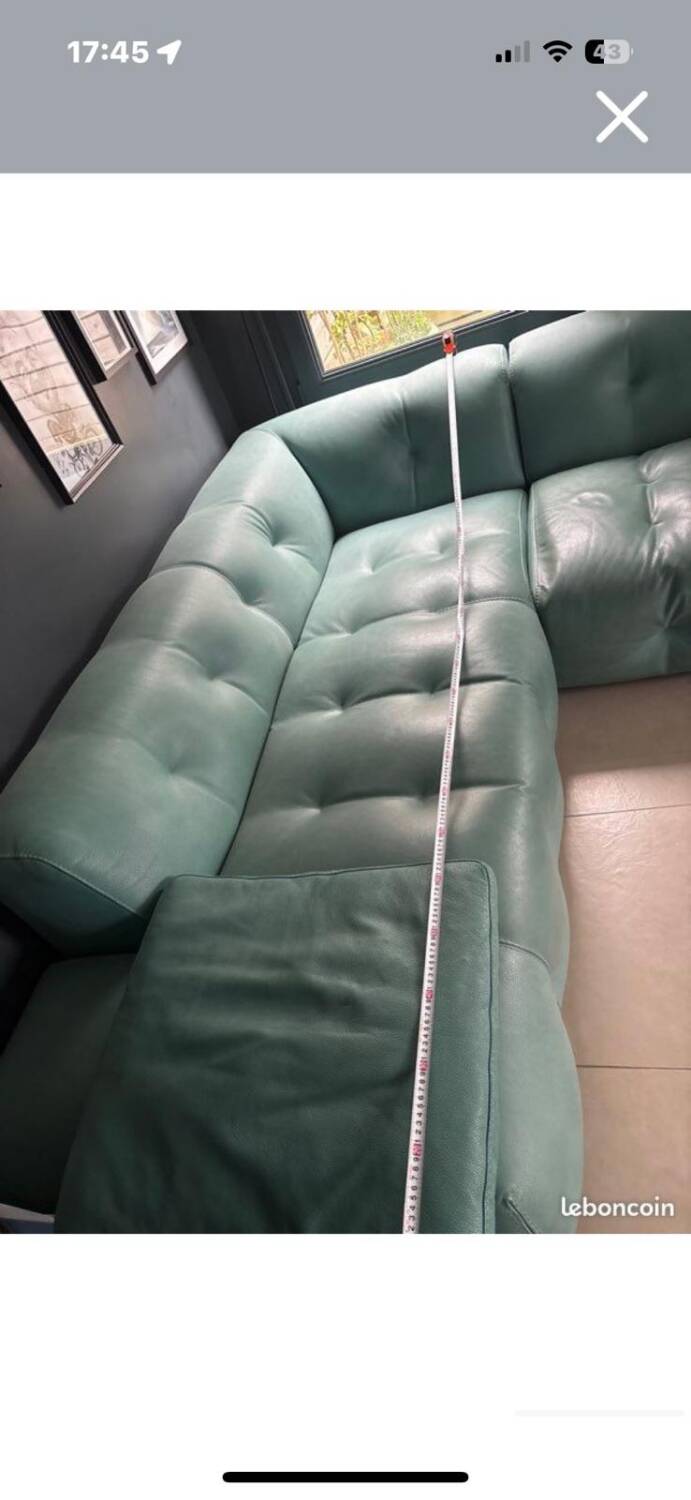Fine grain leather sofa