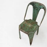 Set of 4 Vintage green Model A Chairs from Tolix, France, 1950s