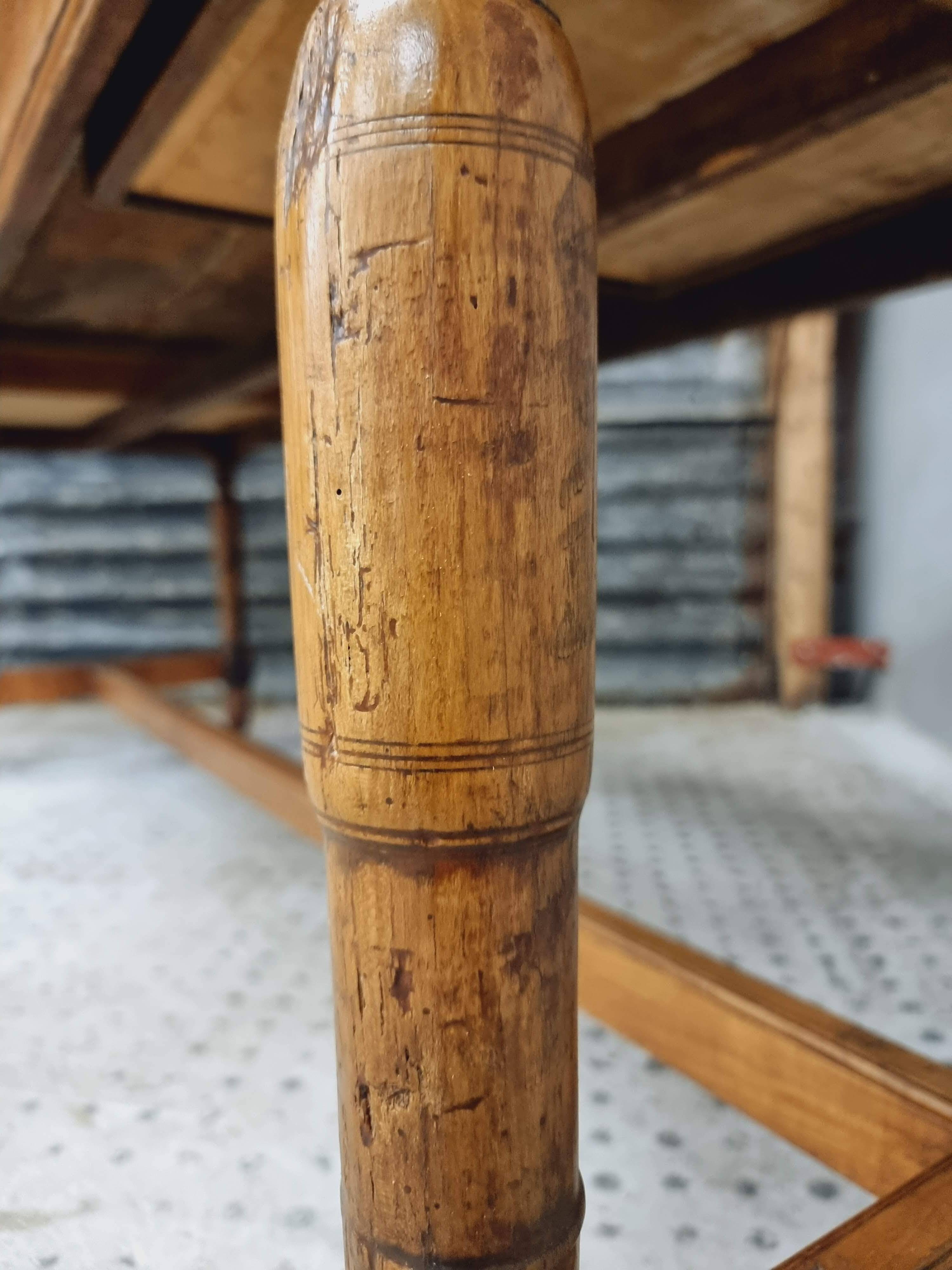 Antique French table farm dining table 19th century 73 x 201 cm