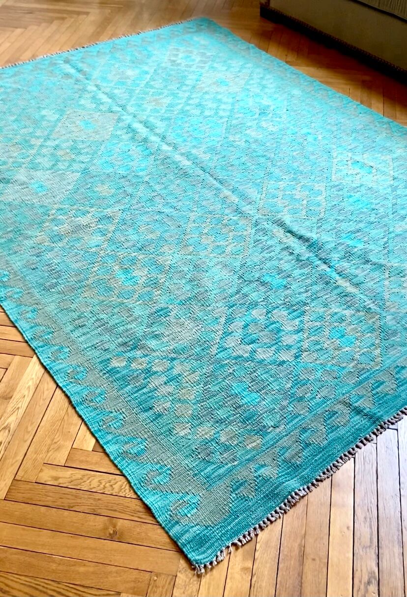 Blue kilim carpet