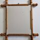 Antique mirror in turned bamboo-style wood, 46 x 54 cm