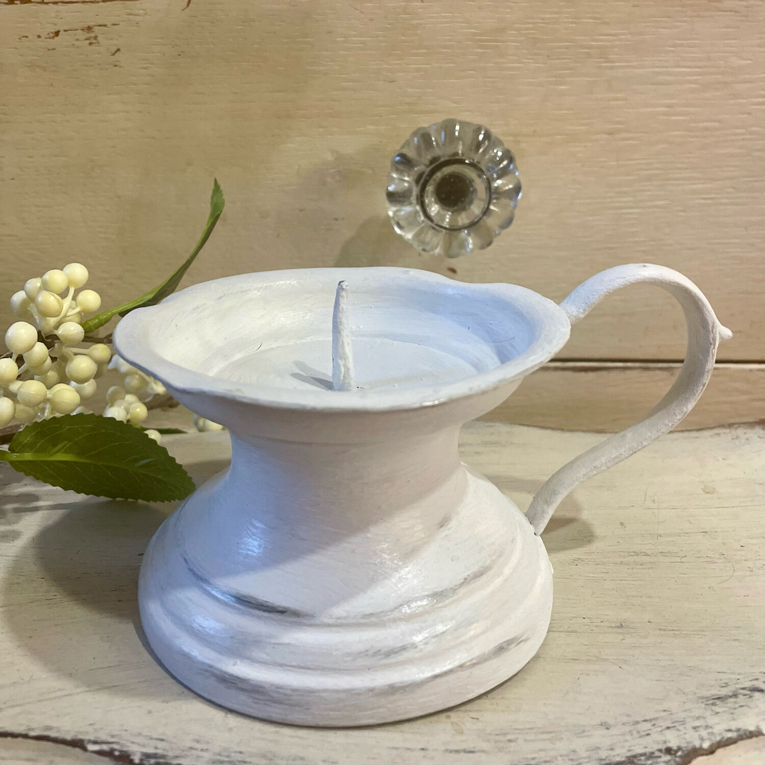 Picnic candle holder XIXth white