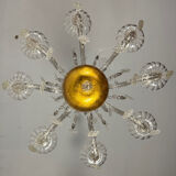 Liège chandelier in blown, molded and pinched glass, circa 1900