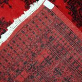 Vintage afghan Ersari handmade carpet 122cm x 179cm 1970s, 1C655