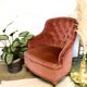 Pink velvet toad armchair