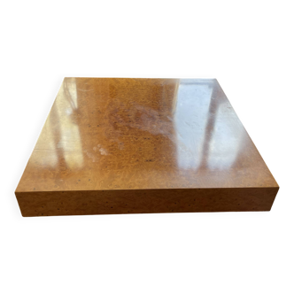 Vintage square elm burl coffee table circa 1970