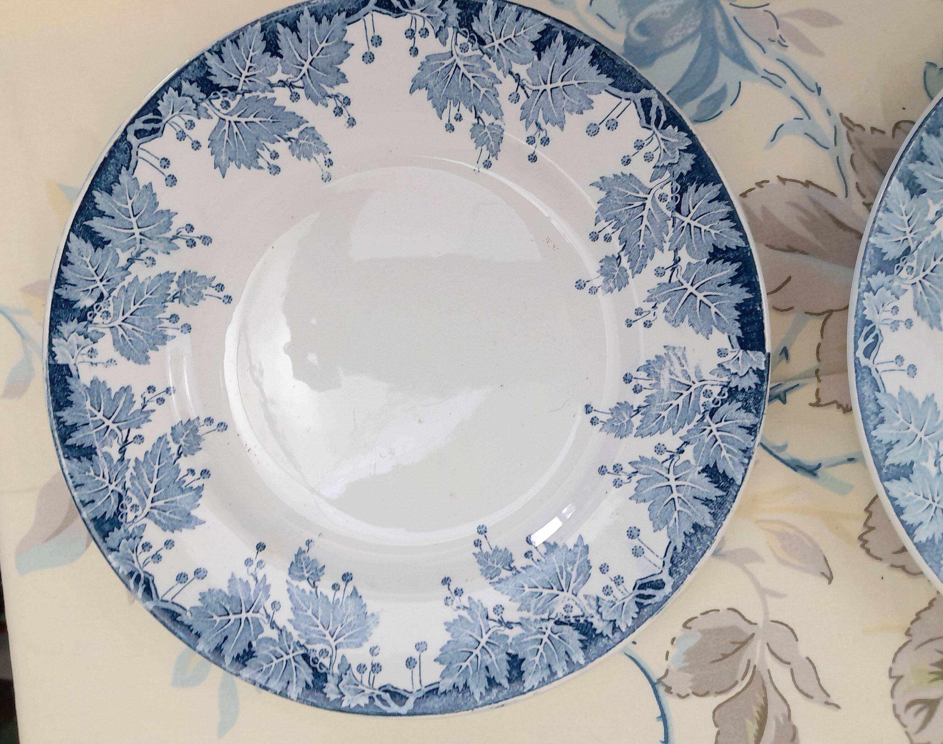 6 Assiettes plates Saint Amand Platane
