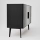 Vintage Sideboard with Hand-Painted Op-Art Pattern, 1970s.