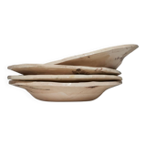 SET OF 4 GLAZED CERAMIC SOUP PLATES