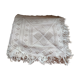 White cotton bed top, old crochet bed throw