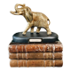 Bronze elephant on pedestal