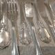 7 forks, 7 fish knives, silver-plated metal, Christofle Marly.