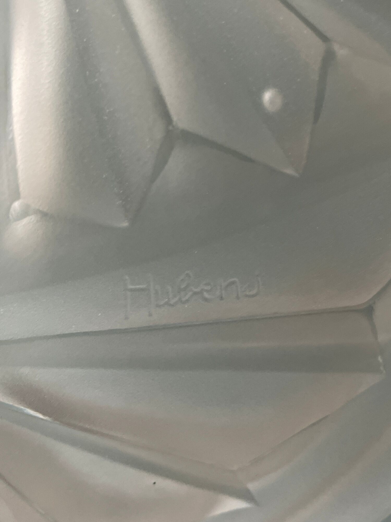 Art deco glass paste lampshade signed hubens degué