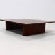 Grande table basse en bambou et bois belge des années 1980