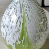 Ball vase/Blown glass. Smoked scroll patterns. Murano style. Height 30 cm