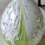 Ball vase/Blown glass. Smoked scroll patterns. Murano style. Height 30 cm