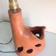 Ceramic lamp terracotta and lampshade wool 50/60