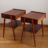 Pair of Scandinavian teak bedside tables, Carlström