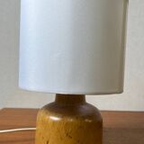 Lampe pied bois avec abat jour blanc