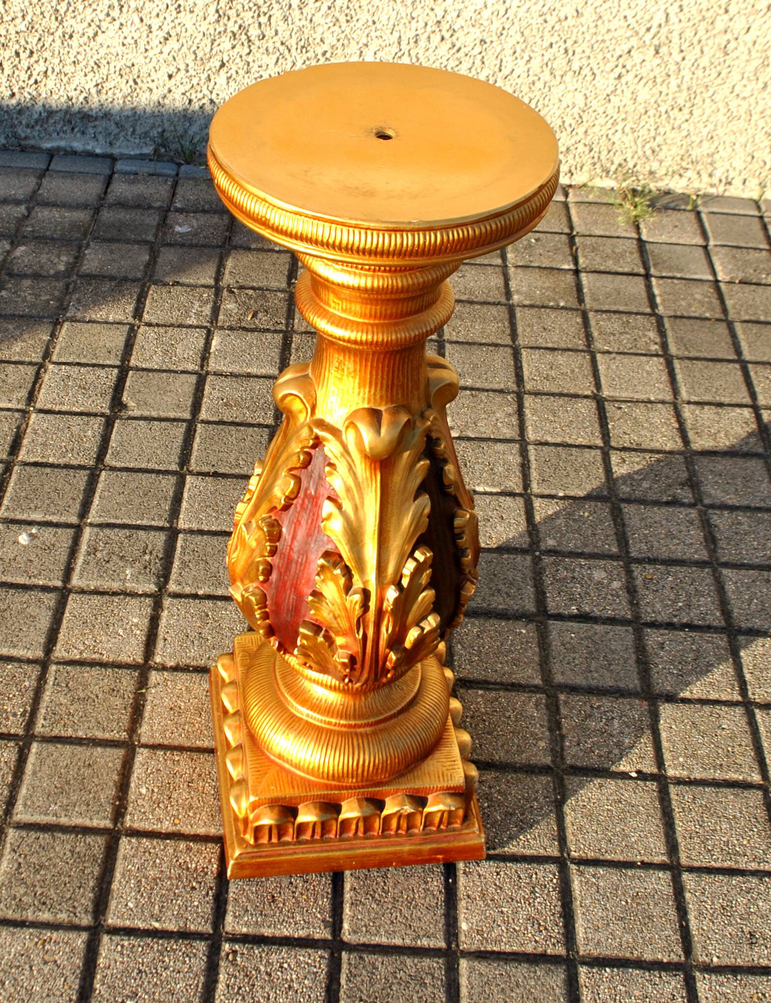 Decorative plaster column - gold lamp base - Creation JP France