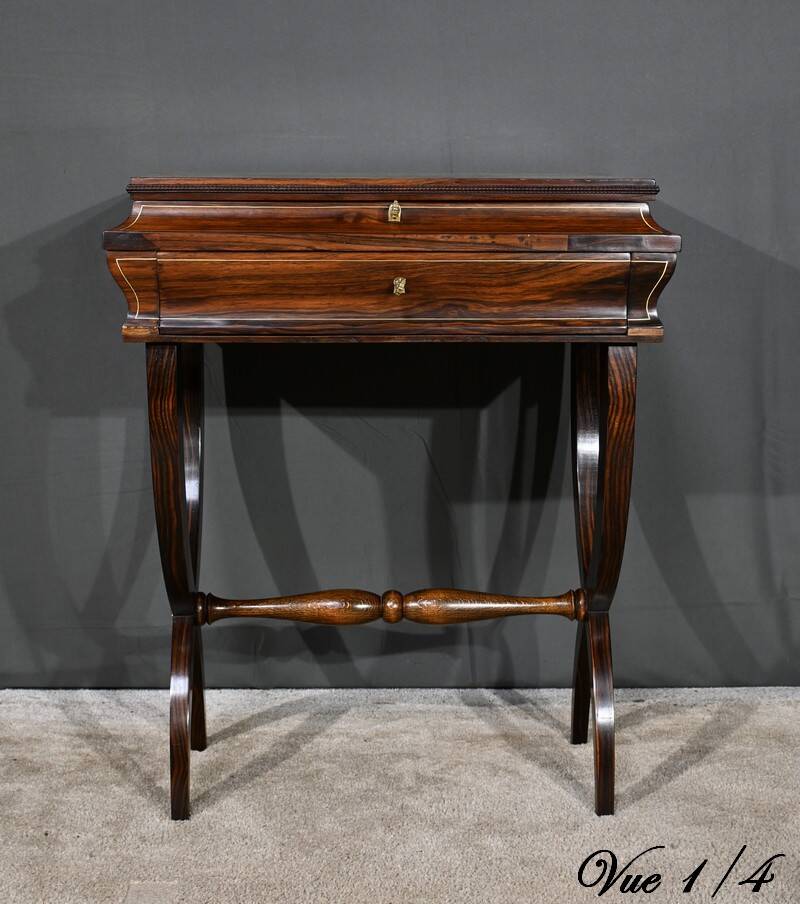 Rosewood work table, Napoleon III style, Maison Roll, Fg. St Antoin