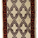 Tapis vintage français Savonnerie fait main en laine – 78 x 148 cm – 1960s