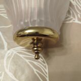 Applique art déco en verre dépoli rosé coquillage