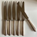 Set of 6 Christofle Boreal knives by Luc Lanel art deco