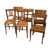 Lot of 6 vintage bistrot chairs
