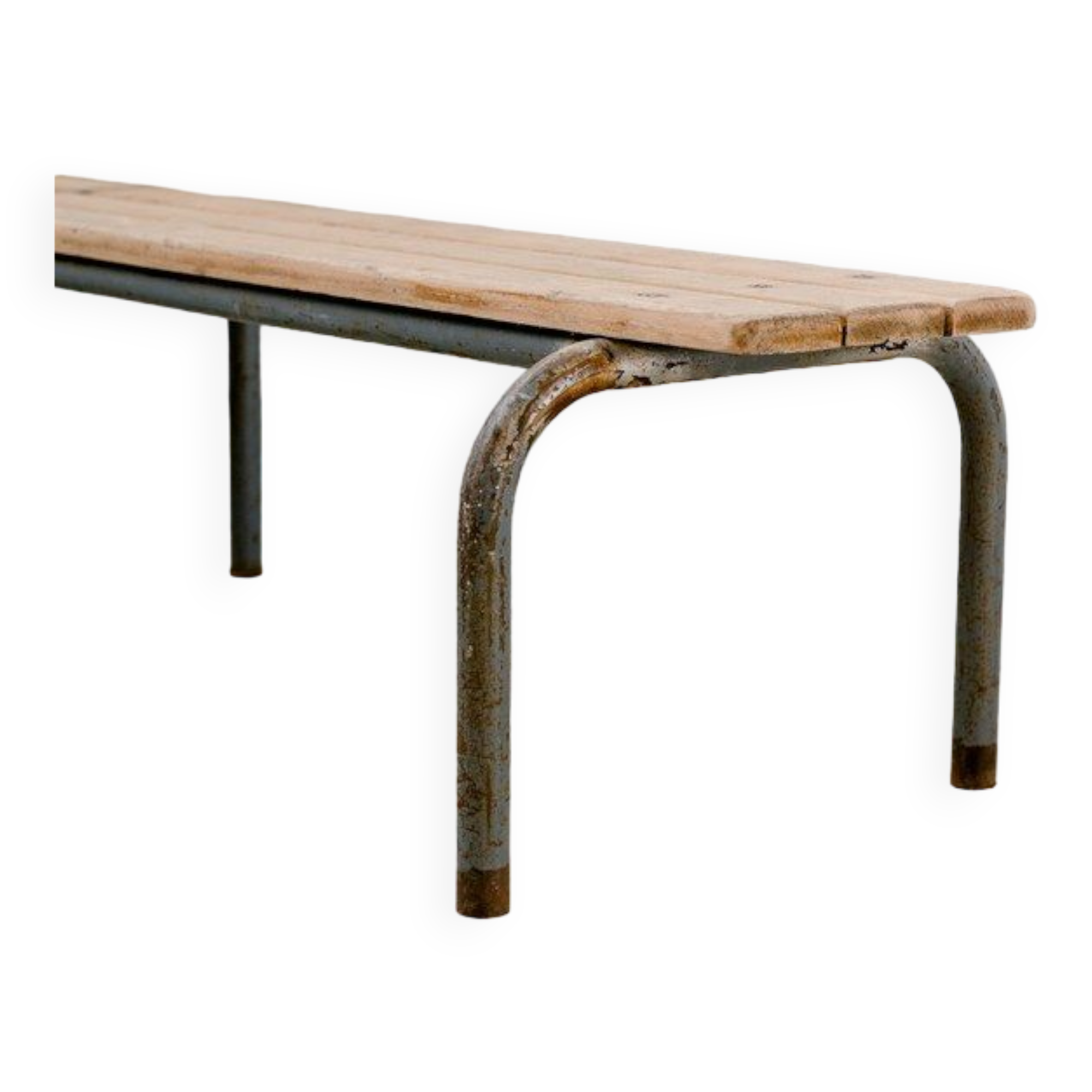 School bench grey metal