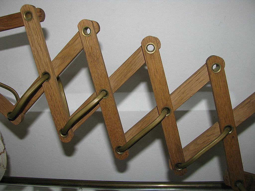 Applique murale/lampe à ciseaux. Holz Teak , Linus Bopp Limbach. Années 1970