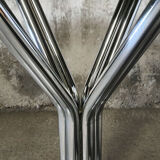 Dining table 1970 chrome and smoked glass