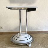 Antique cast iron and enamelled metal table, circa 1950