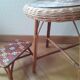 Rattan table and its small bench
