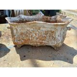 3 cast iron planters from 1900 from Charleville-Mézières, rockery style