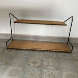 Black lacquered wicker shelf