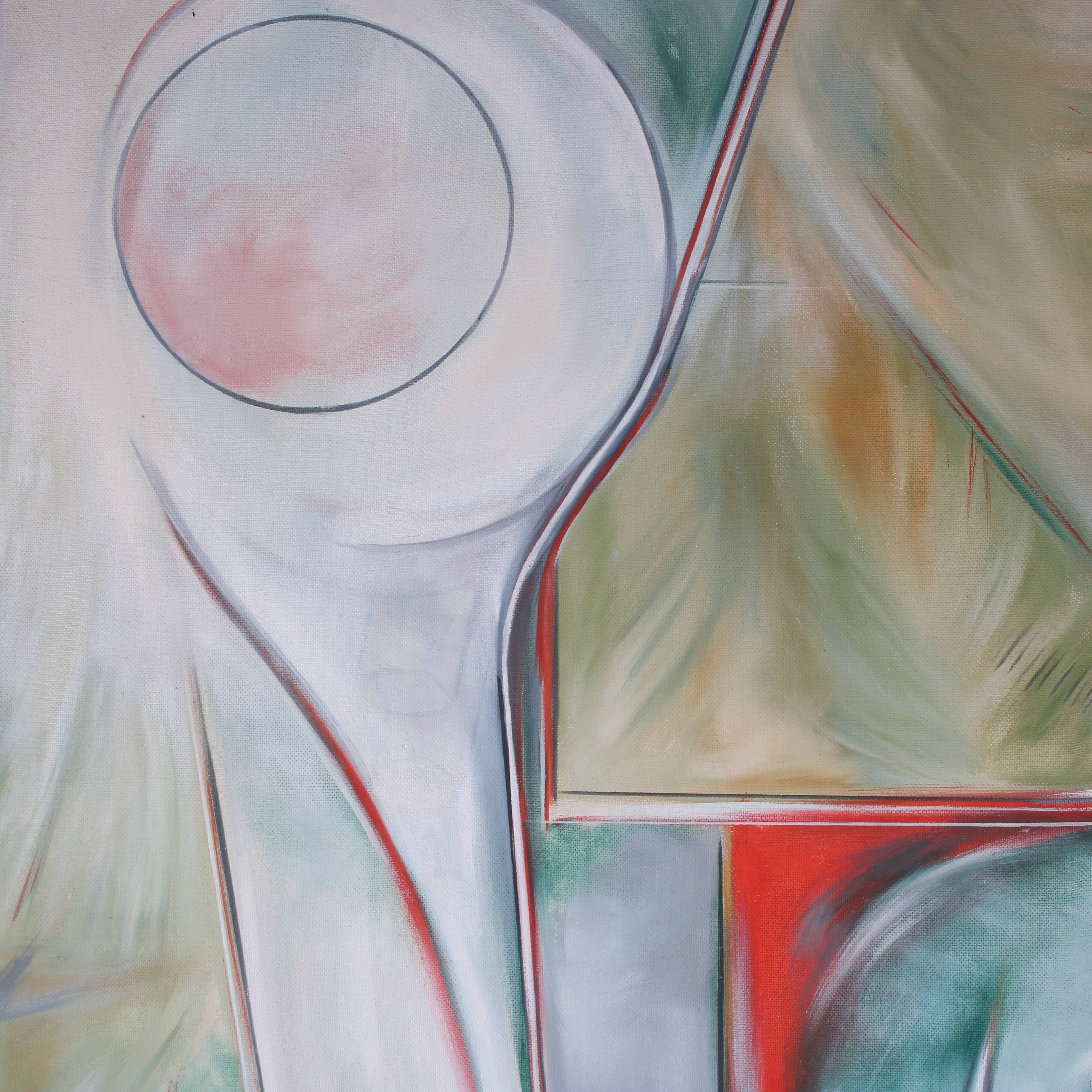 1968 Large painting “Lineaire Versneller” by Jan Withofs, Belgium