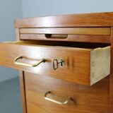 Mid-century Danish teak writing desk with brass details, 1960s