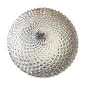 Plafonnier rond en verre pointes diamant années 60/70