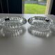 Two French crystal ashtrays
