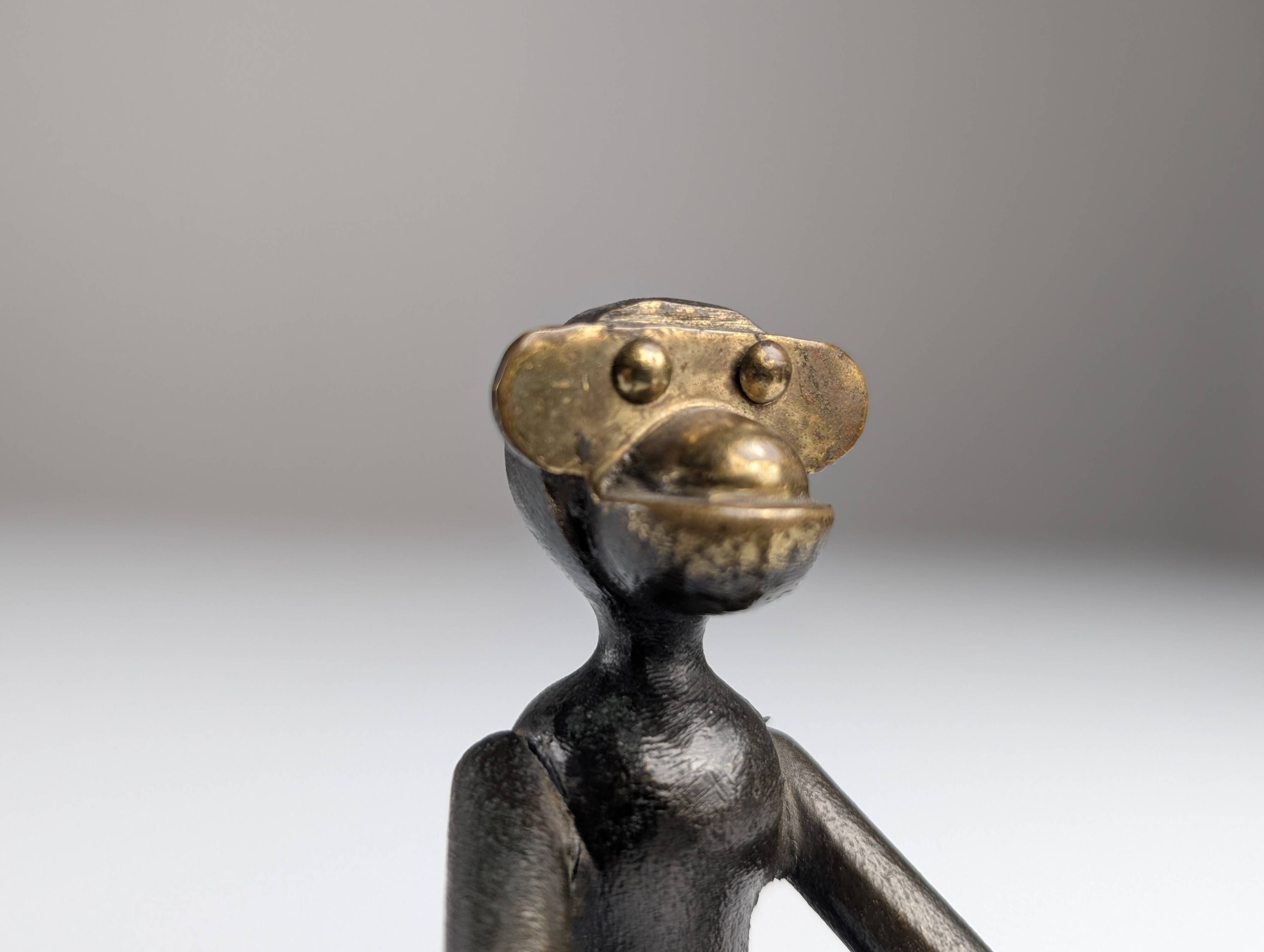 Kay Bojesen mid-century monkey, rare bronze version, Denmark, 1950s