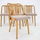 Antonin Suman Set de 4 chaises de salle à manger en chêne, Tchécoslovaquie
